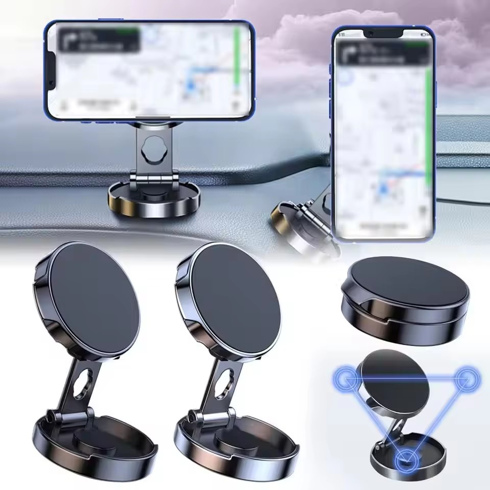 Useful Electronic Gadgets - Round Folding Magnetic Car Holder 360