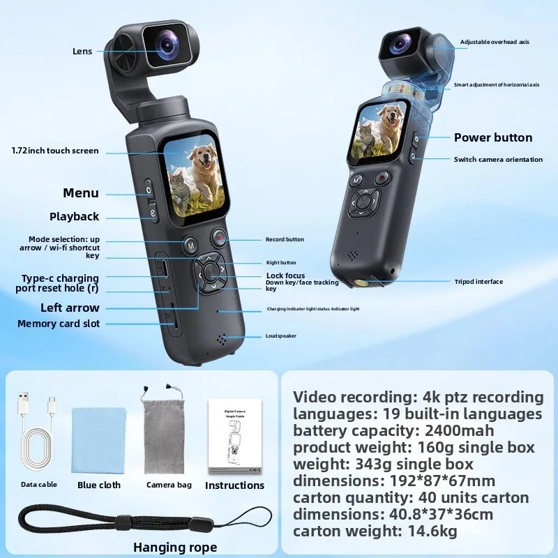 4K HJD05 Pocket 3 Camera with  - đánh giá và giá Action Camera 4K
